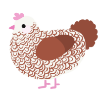 A white and russet chicken with a double-lace pattern