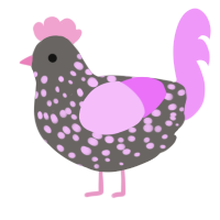 (unnamed), a grey and lavender chicken with a speckle pattern