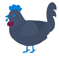 A grey chicken with a head pattern