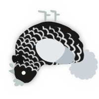 A sable and mist chicken with a lace pattern