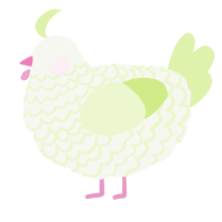 Honeydew, a white and apple chicken with a lace pattern