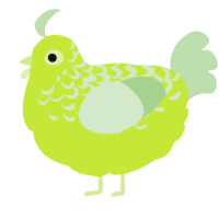 A lime and gluppy chicken with a half-lace pattern