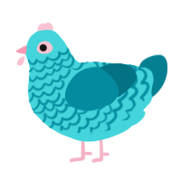 Ocean breeze, a aqua and sea chicken with a lace pattern