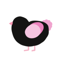 (unnamed), a black and pink chicken