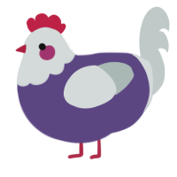 A overcast and silver chicken with a head pattern