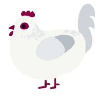 (unnamed), a white and mist chicken with a neck-speckle pattern