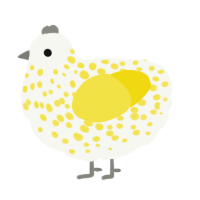 (unnamed), a white and yellow chicken with a speckle pattern