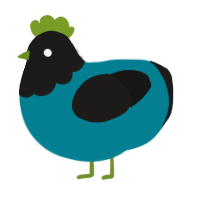 A sea and sable chicken with a head pattern
