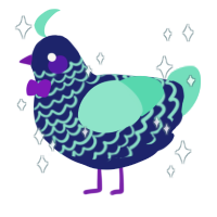Lucid Dreaming, a navy and mint chicken with a lace pattern
