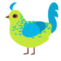 Limecello, a lime and cerulean chicken with a half-lace pattern