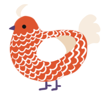 Candied Orange Peel, a vermilion and cream chicken with a lace pattern