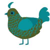 Evil Olive, a olive and teal chicken with a lace pattern