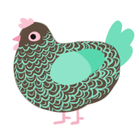 (unnamed), a bark and mint chicken with a double-lace pattern