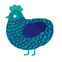 GetInto Hypnosis Mic, a teal and navy chicken with a lace pattern