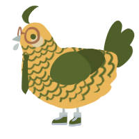 A honey and olive chicken with a lace pattern