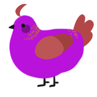 Blackcurrant Soda, a amethyst and red chicken with a neck-band pattern