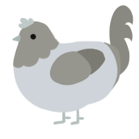 A mist and ash chicken with a head pattern