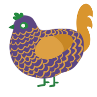 Dean WinCh00kster, a overcast and orange chicken with a lace pattern