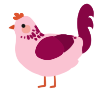(unnamed), a rose and maroon chicken with a neck-speckle pattern