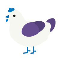 A white and overcast chicken