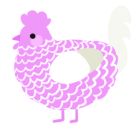 LAEAVONDAER-, a lavender and white chicken with a lace pattern