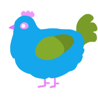 A sky and chartreuse chicken