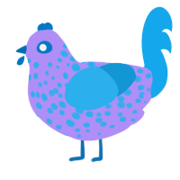 (unnamed), a lilac and sky chicken with a speckle pattern