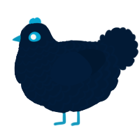 Wade, a tumblr chicken with a lace pattern