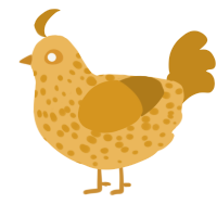 it look like sponge, a honey and ochre chicken with a speckle pattern
