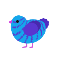 A sky and indigo chicken with a bar pattern