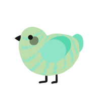 A gluppy and mint chicken with a bar pattern
