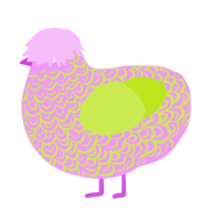 Sprout, a lavender and lime chicken with a double-lace pattern