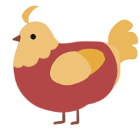 Apple Slice, a red and honey chicken with a head pattern