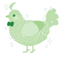 Glupzei, a gluppy chicken with a lace pattern