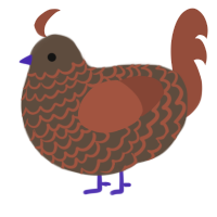 The Muddler, a bark and russet chicken with a lace pattern