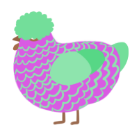 A orchid and spring chicken with a lace pattern