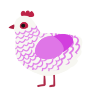 (unnamed), a white and orchid chicken with a lace pattern