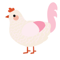 (unnamed), a cream and rose chicken with a lace pattern