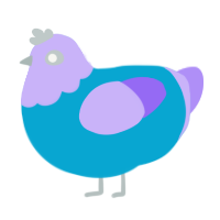 (unnamed), a cerulean and lilac chicken with a head pattern