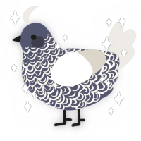 Echo in Starry Sky, a navy and honey chicken with a double-lace pattern