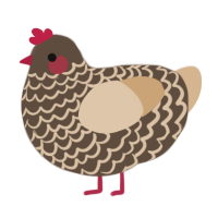 A bark and beige chicken with a lace pattern