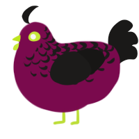 A wine and sable chicken with a half-lace pattern
