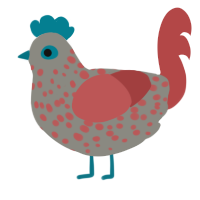 need for project, a ash and red chicken with a speckle pattern