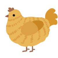 (unnamed), a honey and orange chicken with a bar pattern
