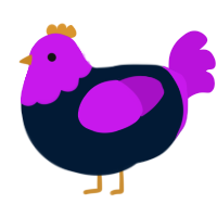 A tumblr and amethyst chicken with a head pattern
