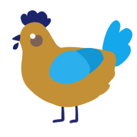 A gold and sky chicken
