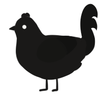Shadow, a sable and black chicken