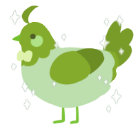 cherni vit, a gluppy and chartreuse chicken with a head pattern