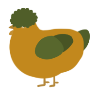 A ochre and olive chicken