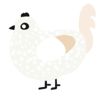 Whipped Cream, a white and cream chicken with a speckle pattern